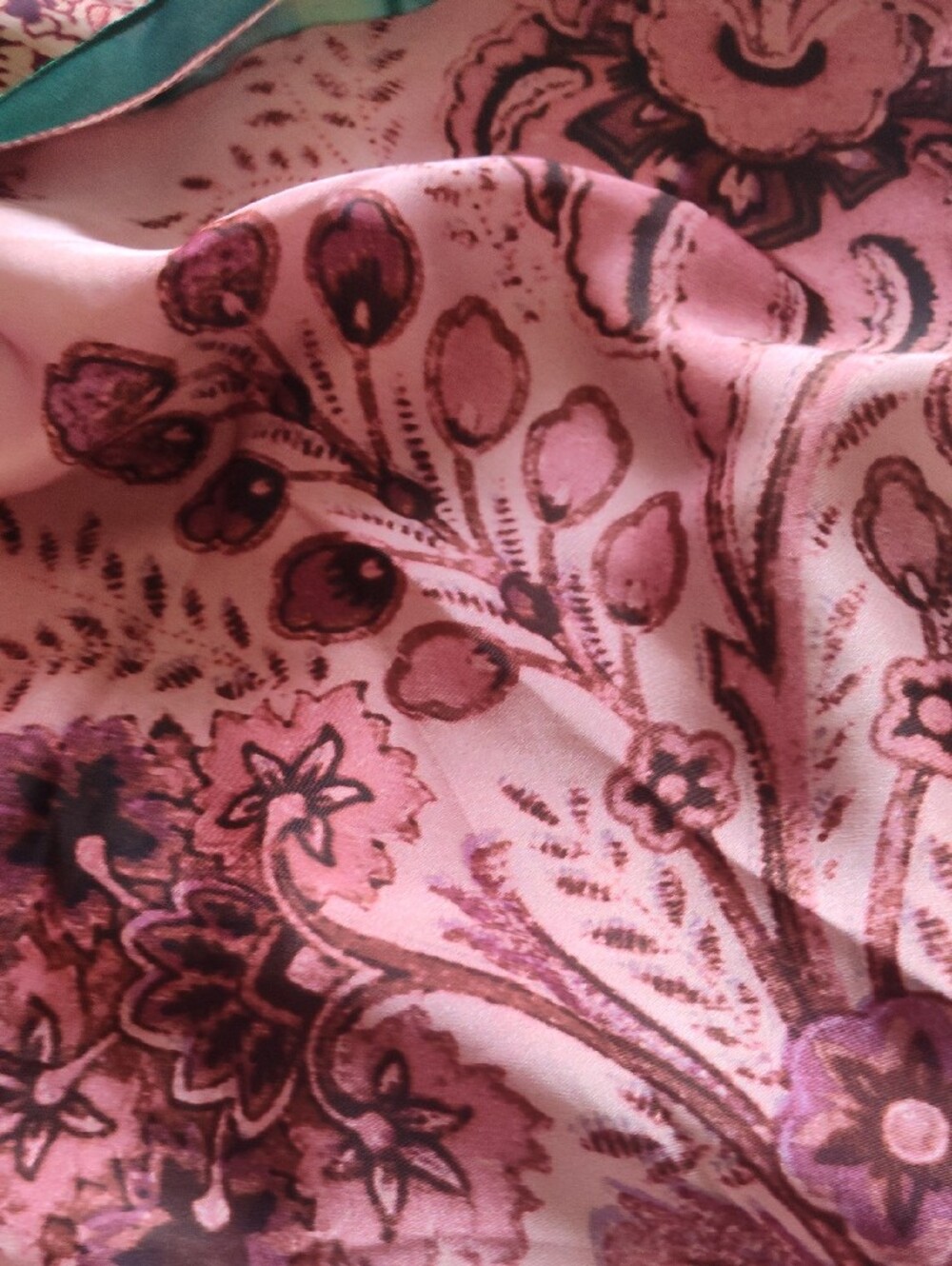 Zara Strapless Paisley Maxi Dress in Pink with Green Trim - Picture 11 of 11
